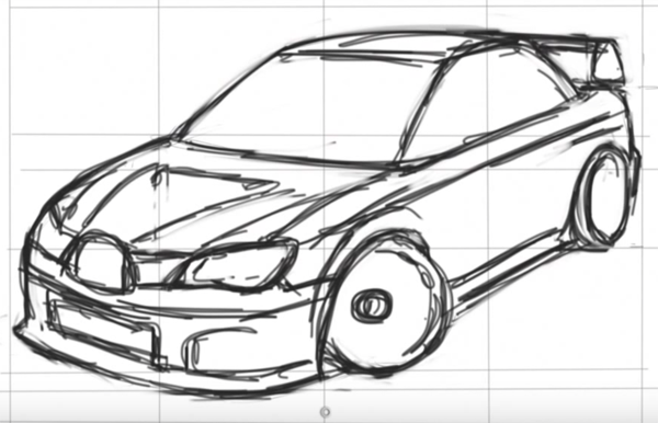Субару рисунок поэтапно