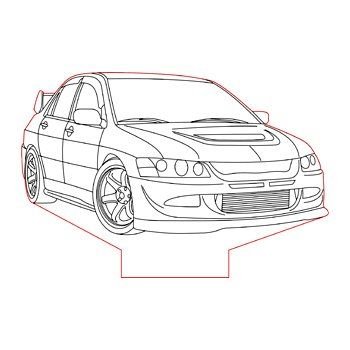 Субару WRX STI 2007 скетч сбоку