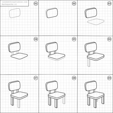 Поэтапное рисование стула