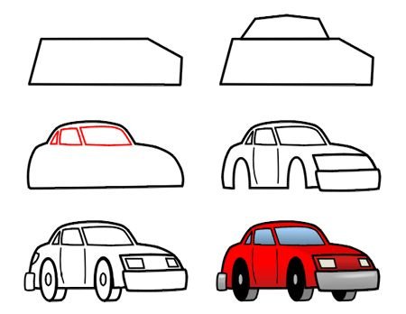 Последовательное рисование машин