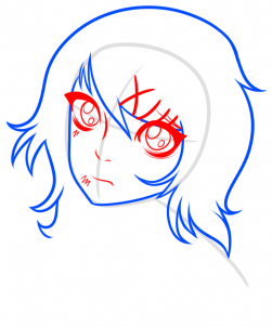 Поэтапно глаза Гули карандашом