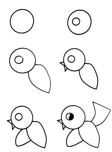 Мультяшные персонажи поэтапно