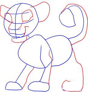 Как нарисовать Симбу поэтапно