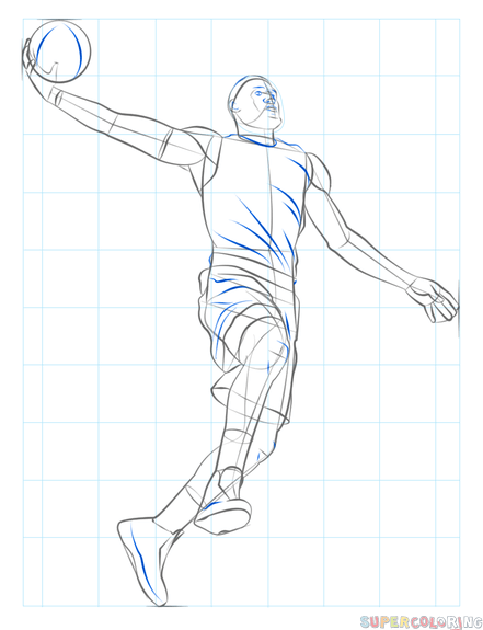 Поэтапное рисование баскетболиста