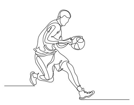 Контурный рисунок баскетбол