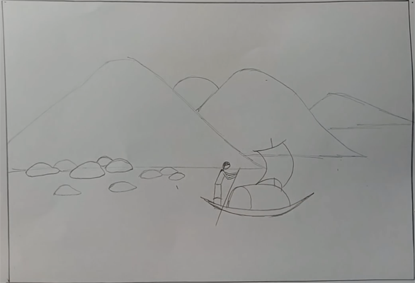 Легкий рисунок озера