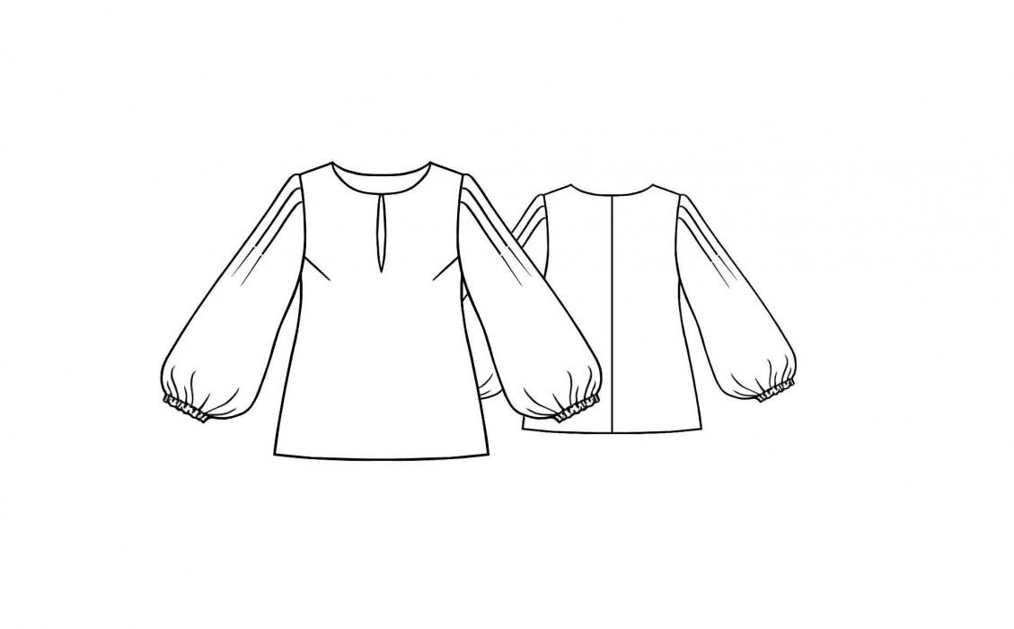 Эскизы блузок с втачным рукавом