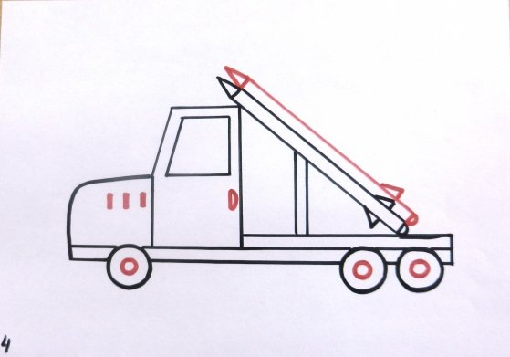 Нарисовать военную машину детям