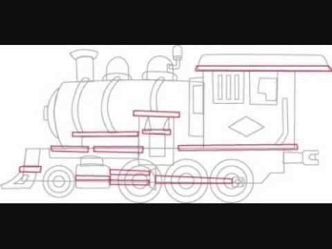 Рисовать паровоз карандашом поэтапно для начинающих