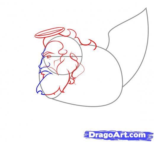 Нарисовать Зевса карандашом поэтапно