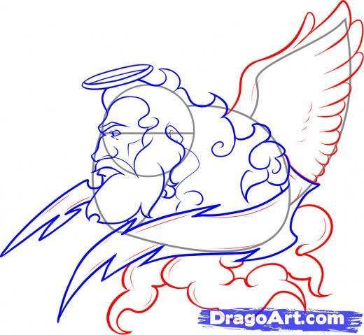 Нарисовать Бога Зевса карандашом поэтапно для начинающих