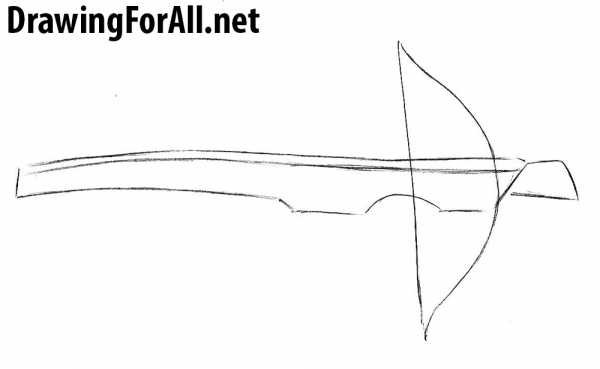 Поэтапный рисунок арбалет