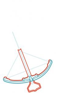 Поэтапный рисунок арбалет