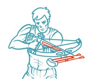 Раскраска человек с арбалетом