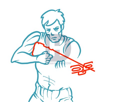 Человек держит арбалет рисунок