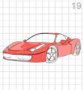 Нарисовать Феррари в клеточку