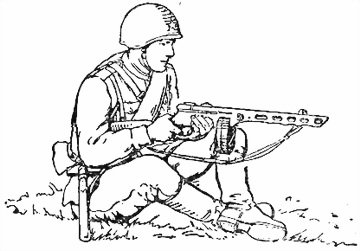 Рисунок бойца с автоматом ППШ