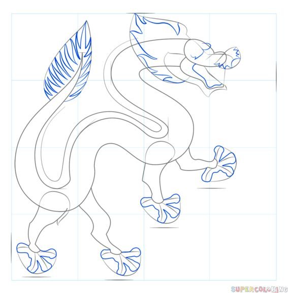 Рисование китайский дракон для детей