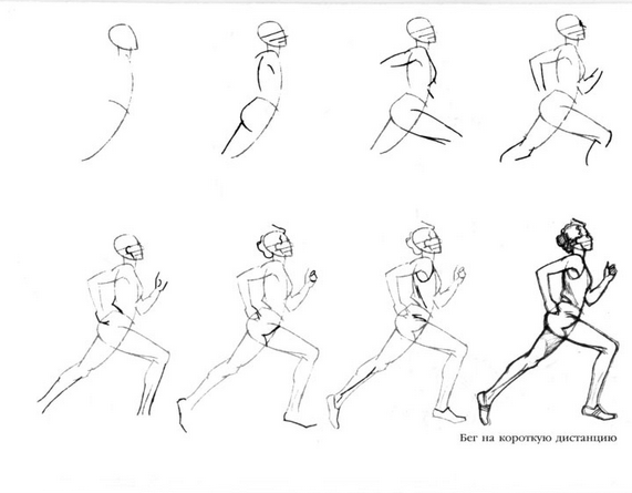Рисунок бега по этапно