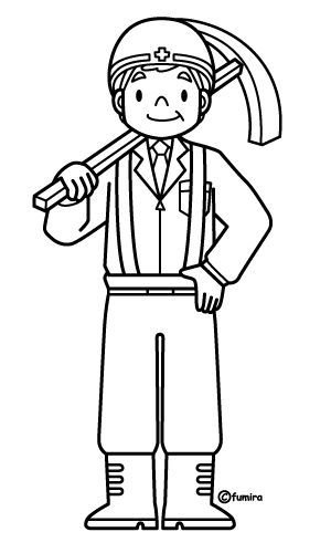 Раскраска шахтеры в шахте