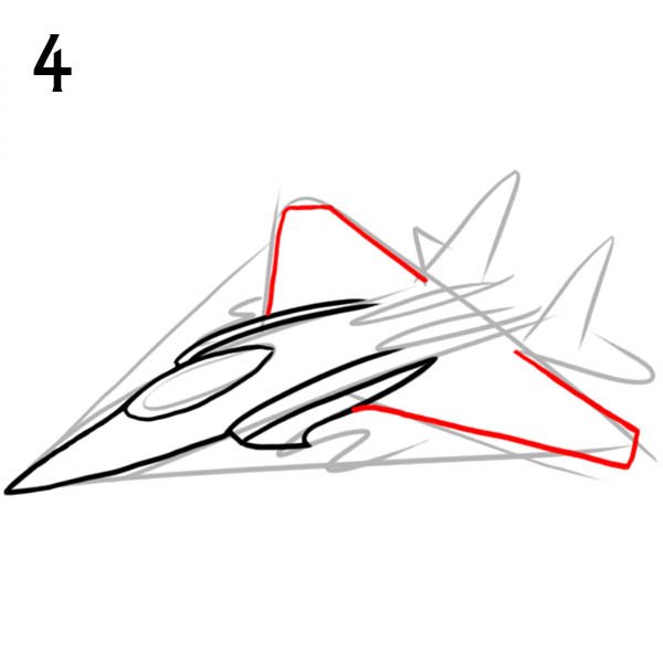 Поэтапное рисование самолета для дошкольников