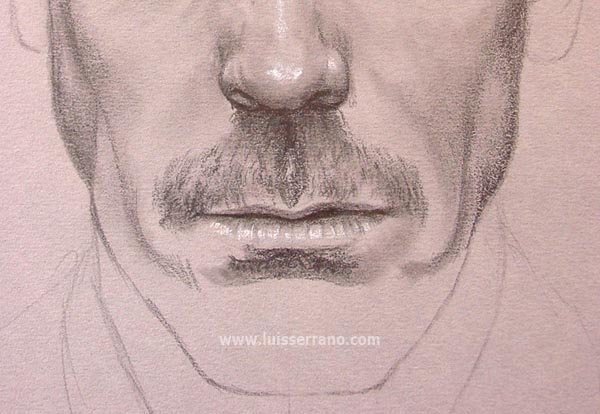 Мужские губы на портрете