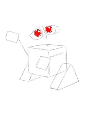 Робот Валли нарисовать поэтапно