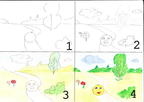 Поэтапное рисование сказки