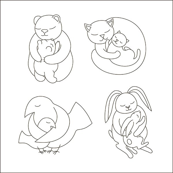 День обнимашек рисунки поэтапно