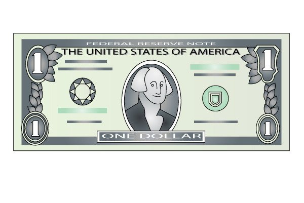 Нарисованный доллар купюра