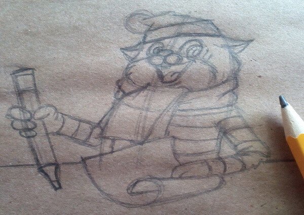 Поэтапное рисование кота Матроскина