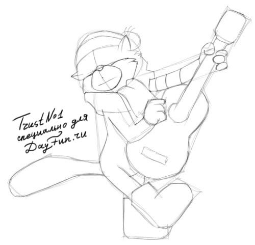 Поэтапное рисование кота Матроскина