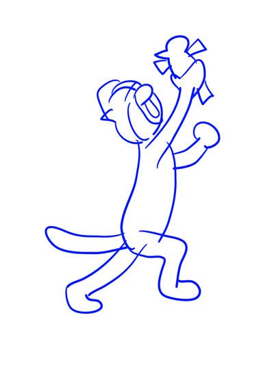 Поэтапное рисование кота Матроскина