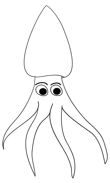 Нарисовать кальмара