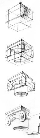 Ионическая Капитель рисунок построение