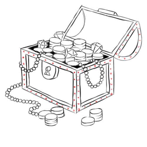 Деревянный сундук раскраска