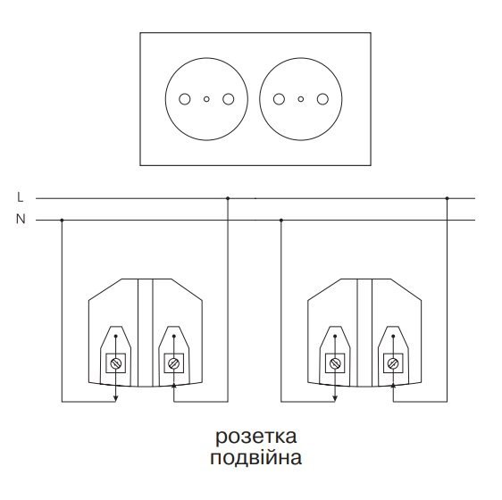 Схема расключения двойной розетки