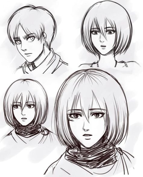 Рисовать атака титанов Микаса