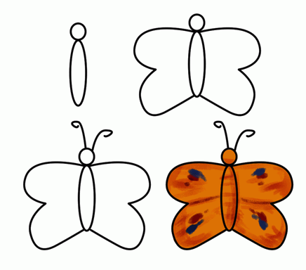 Рисование бабочки для дошкольников