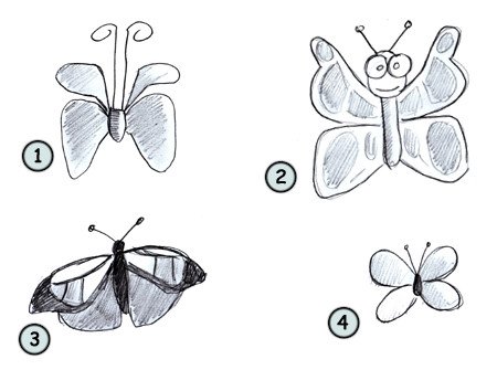 Бабочка поэтапное рисование для детей