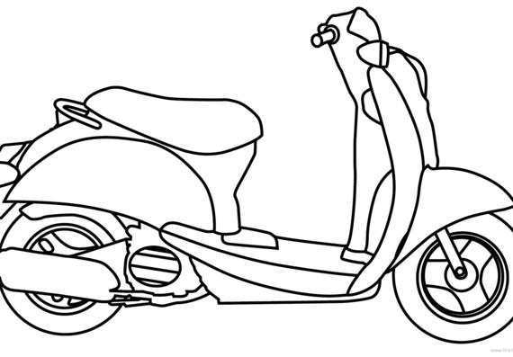 Раскраска скутер