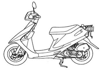 Раскраска скутер Хонда дио