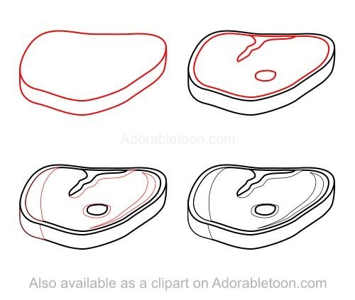 Как нарисовать стейк поэтапно