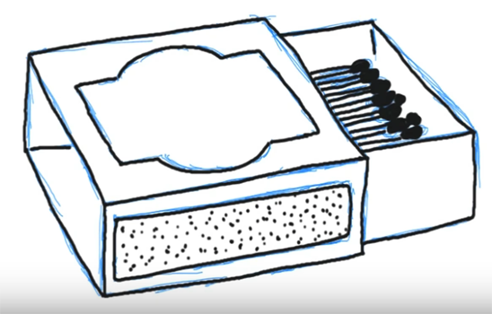 Коробок спичек карандашом