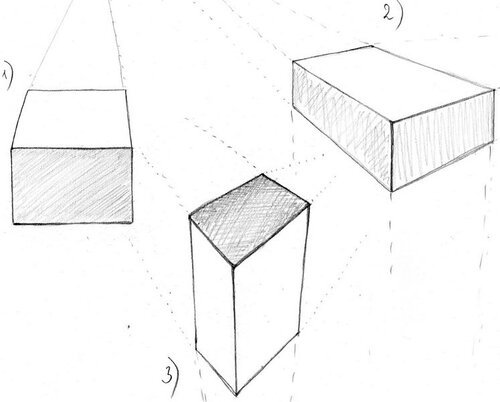 Рисование коробки в перспективе