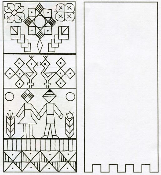 Раскрась узоры на старинном полотенце