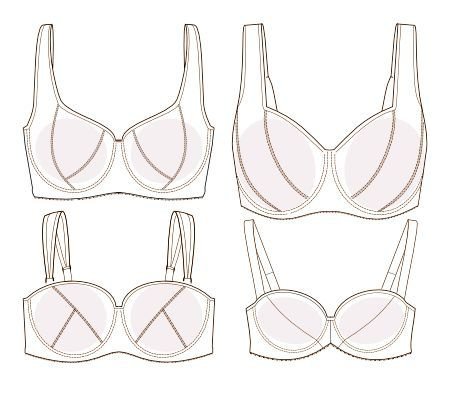 Лекало бюстгальтера с чашечками