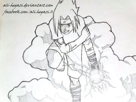 Саске с Чидори рисунок