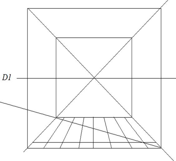 Перспектива метод сетки Начертательная геометрия