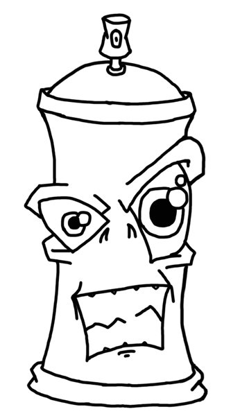 Баллончик с краской нарисованный